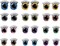 24 Pcs Glitter Safety Eyes with Eyelashes for Amigurumi – 12/14/16/18/20/25mm Mixed Colors